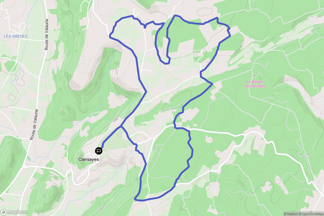 Clansayes : carte du parcours de randonnée - France