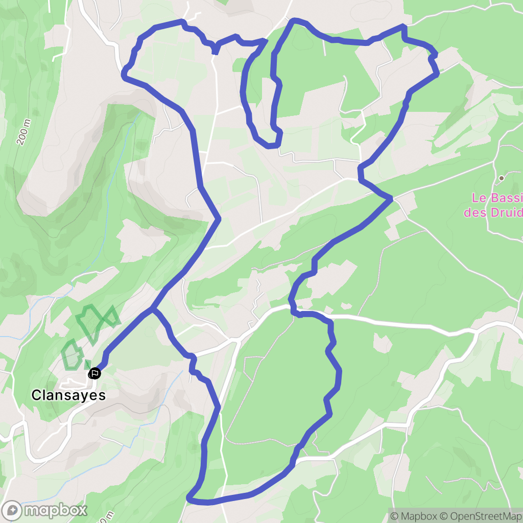 Clansayes : carte du parcours de randonnée - France