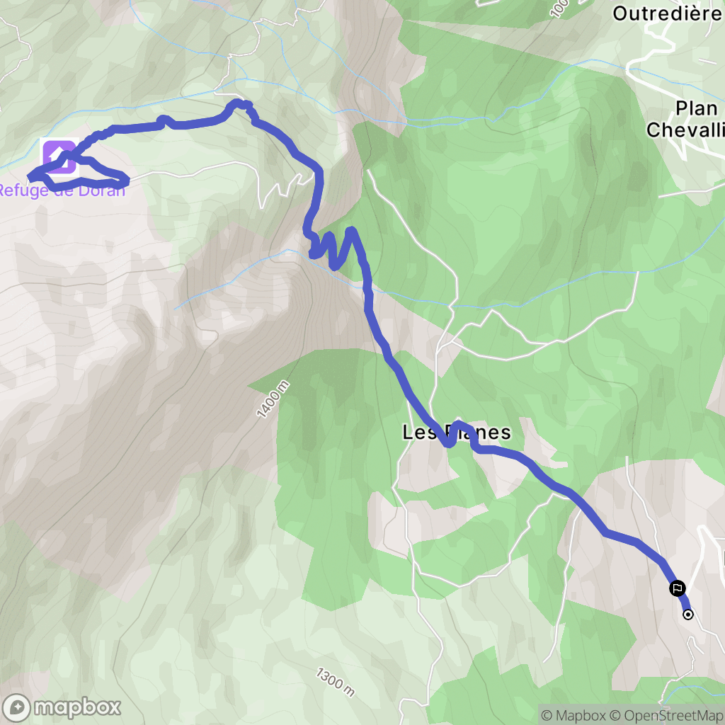 Burzier, Sallanches : carte du parcours de randonnée - France