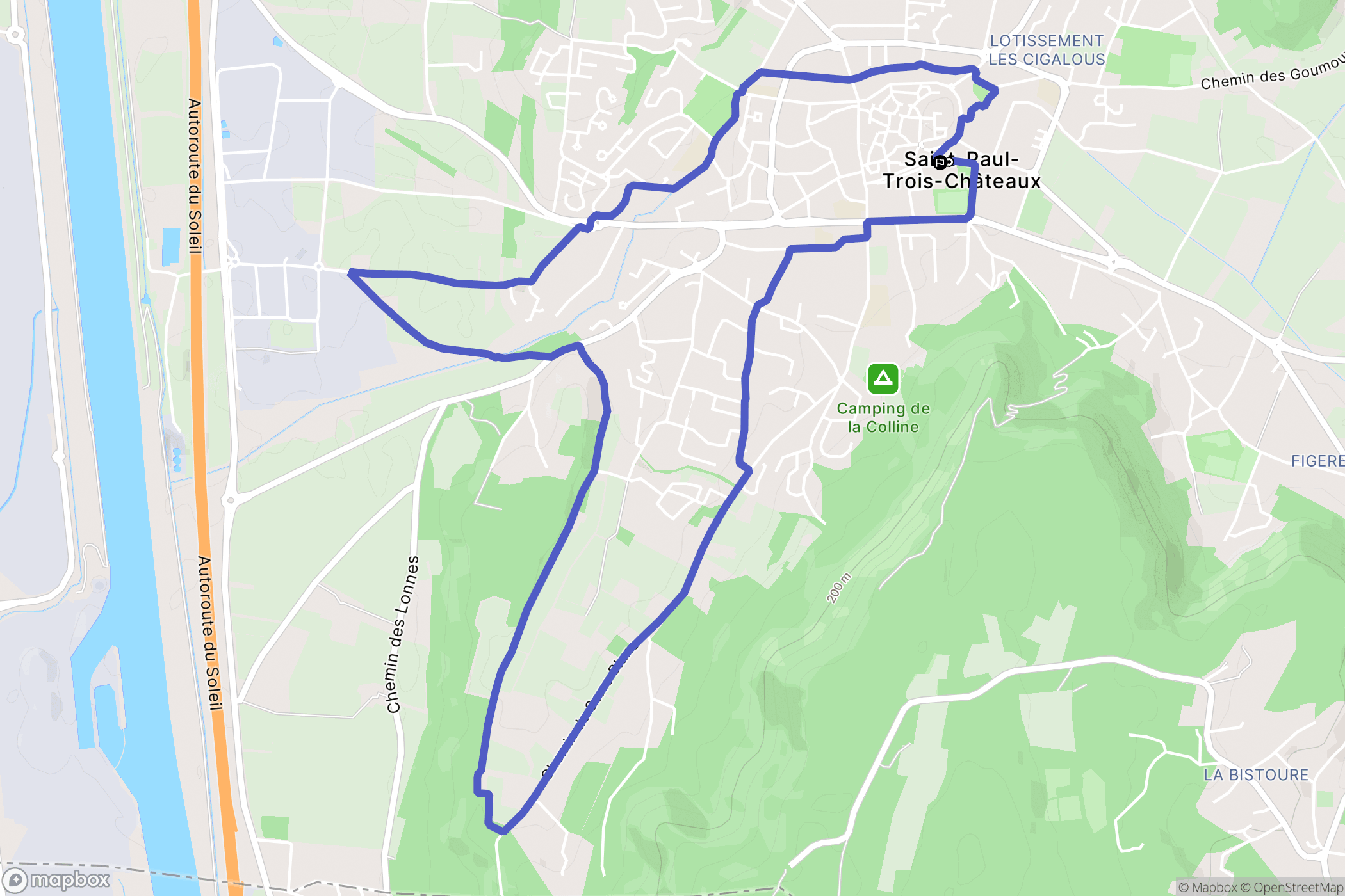 Saint-Paul-Trois-Châteaux : carte du parcours de randonnée - France