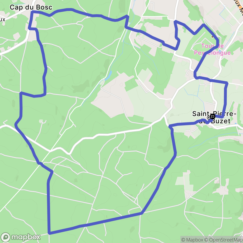 Saint-Pierre-de-Buzet : carte du parcours de randonnée - France