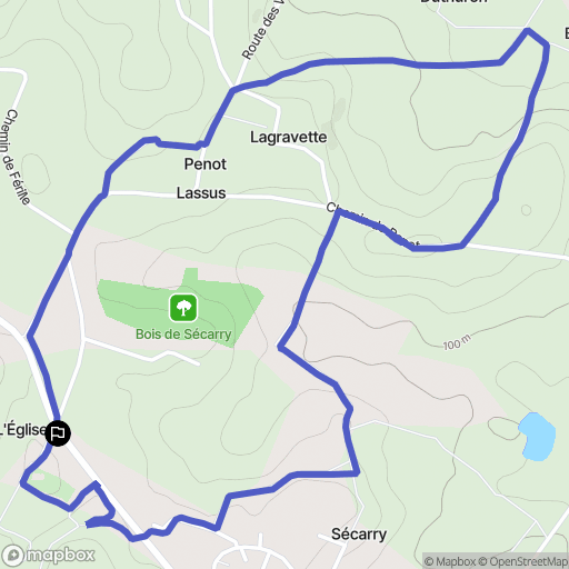 Cocumont : carte du parcours de randonnée - France