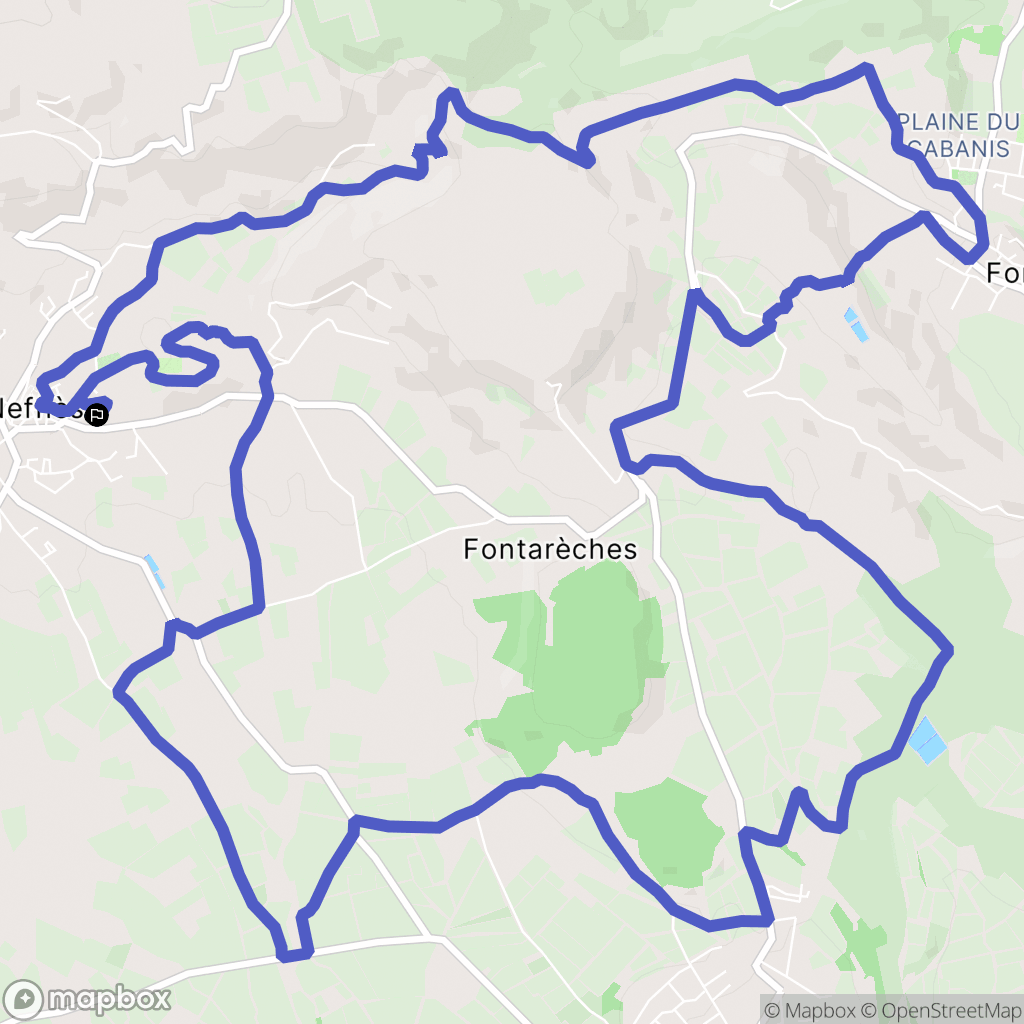 Neffiès : carte du parcours de randonnée - France
