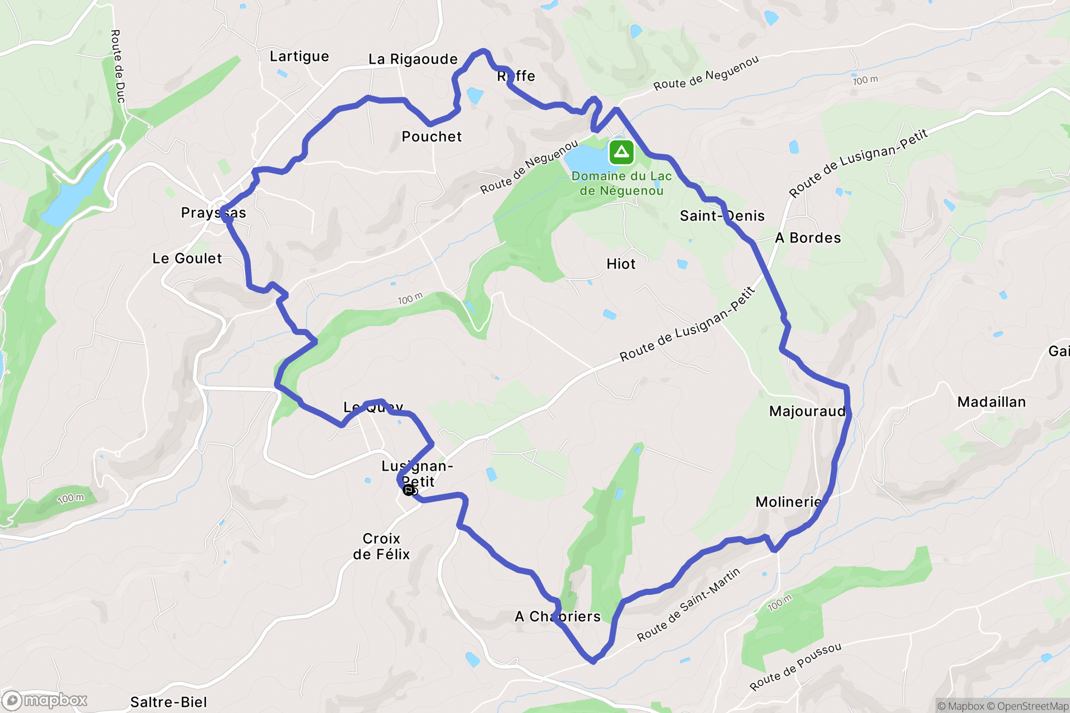 Lusignan-Petit : carte du parcours de randonnée - France