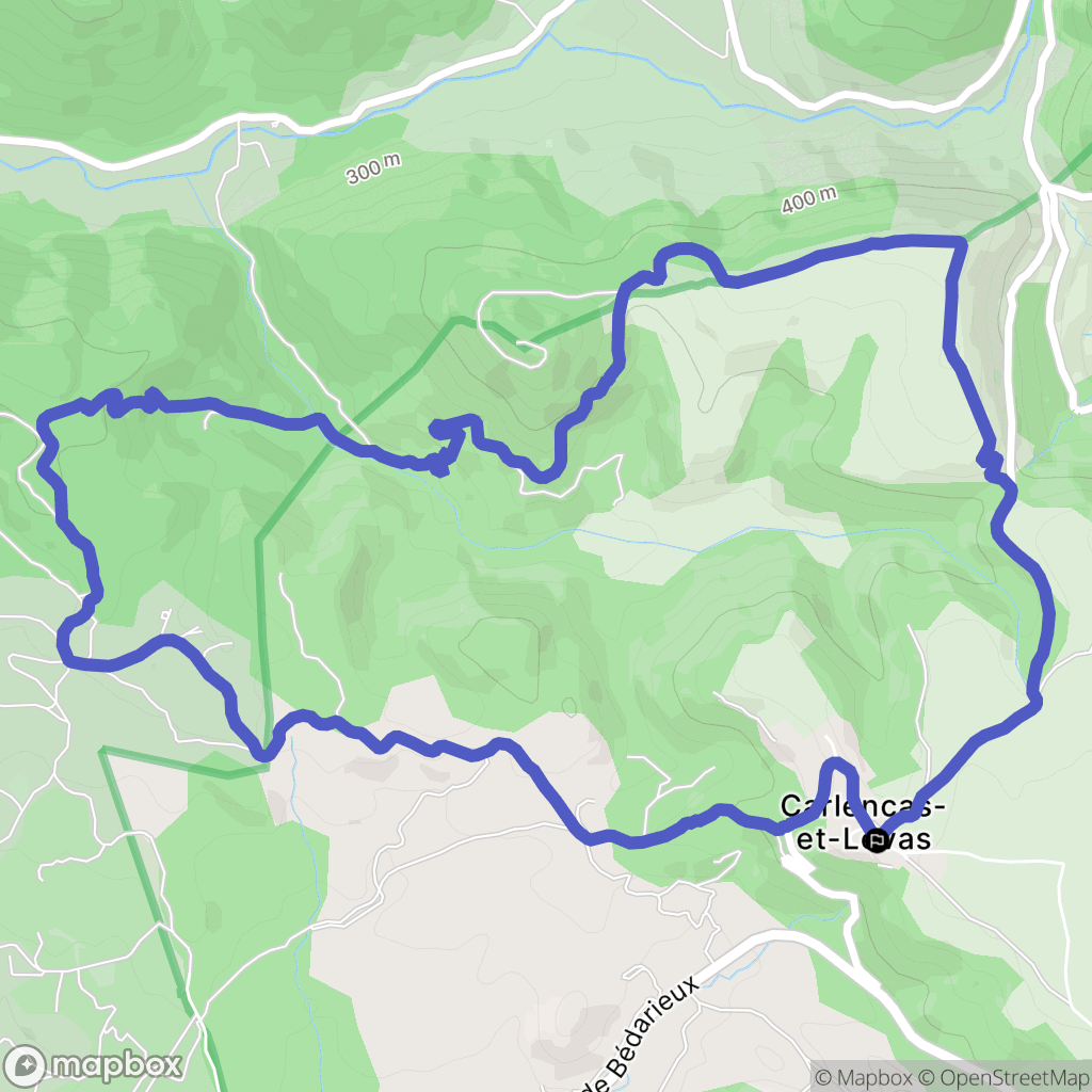 Carlencas-et-Levas : carte du parcours de randonnée - France
