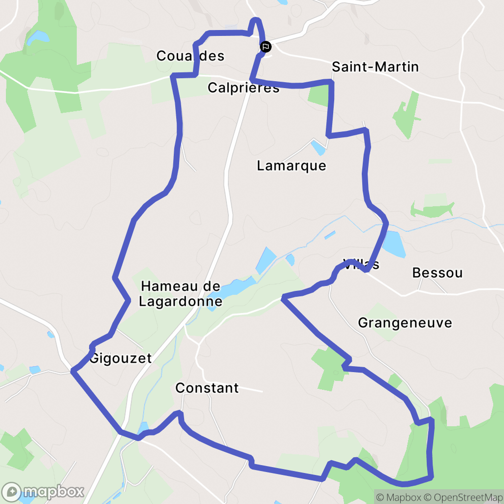 Born : carte du parcours de randonnée - France