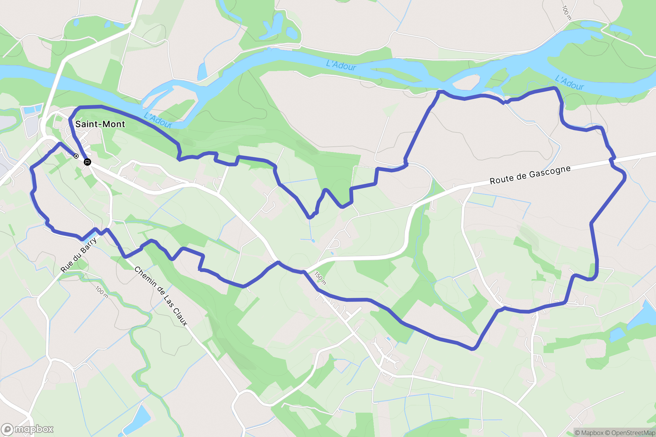 Saint-Mont : carte du parcours de randonnée - France