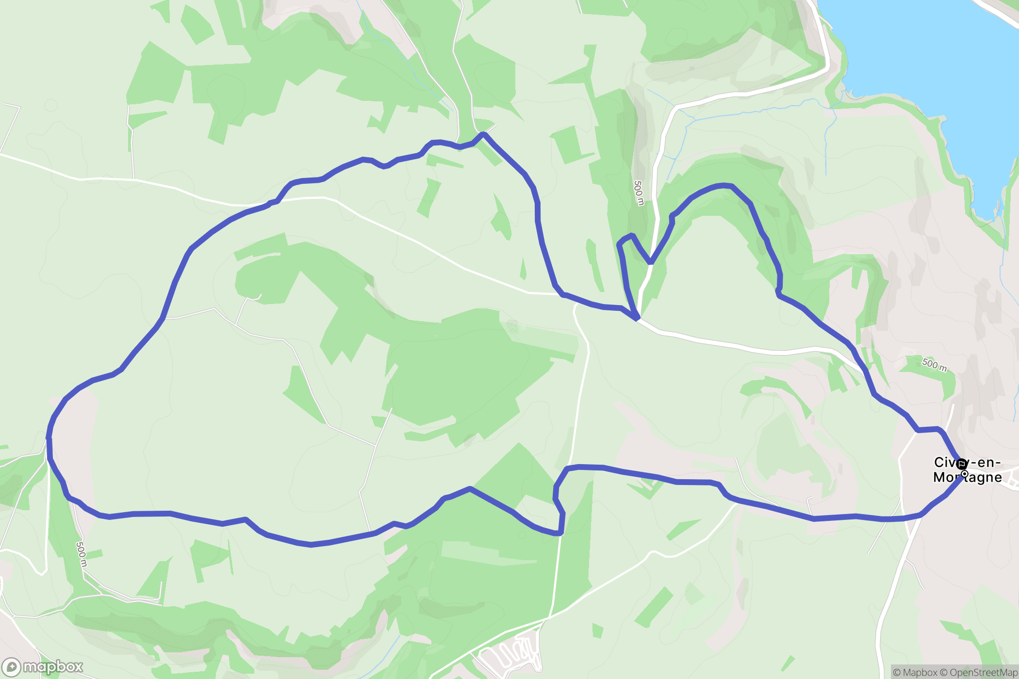 Civry-en-Montagne : carte du parcours de randonnée - France