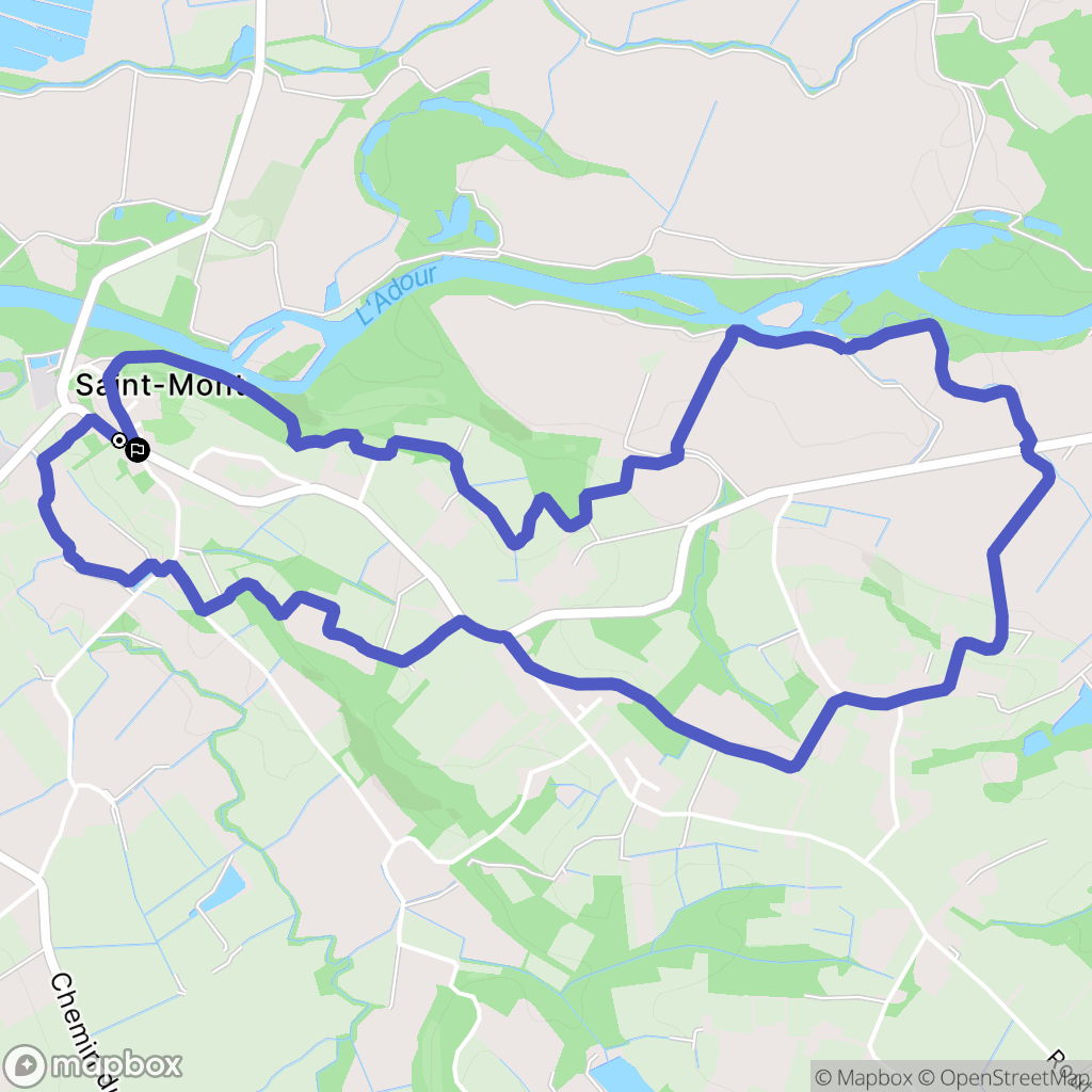 Saint-Mont : carte du parcours de randonnée - France