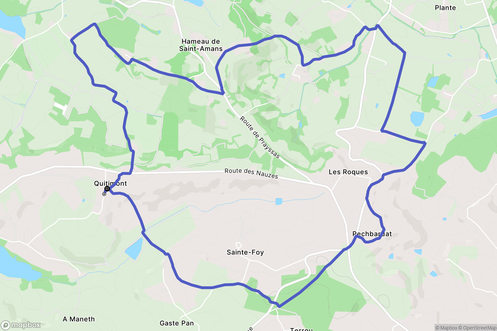 Quittimont : carte du parcours de randonnée - France