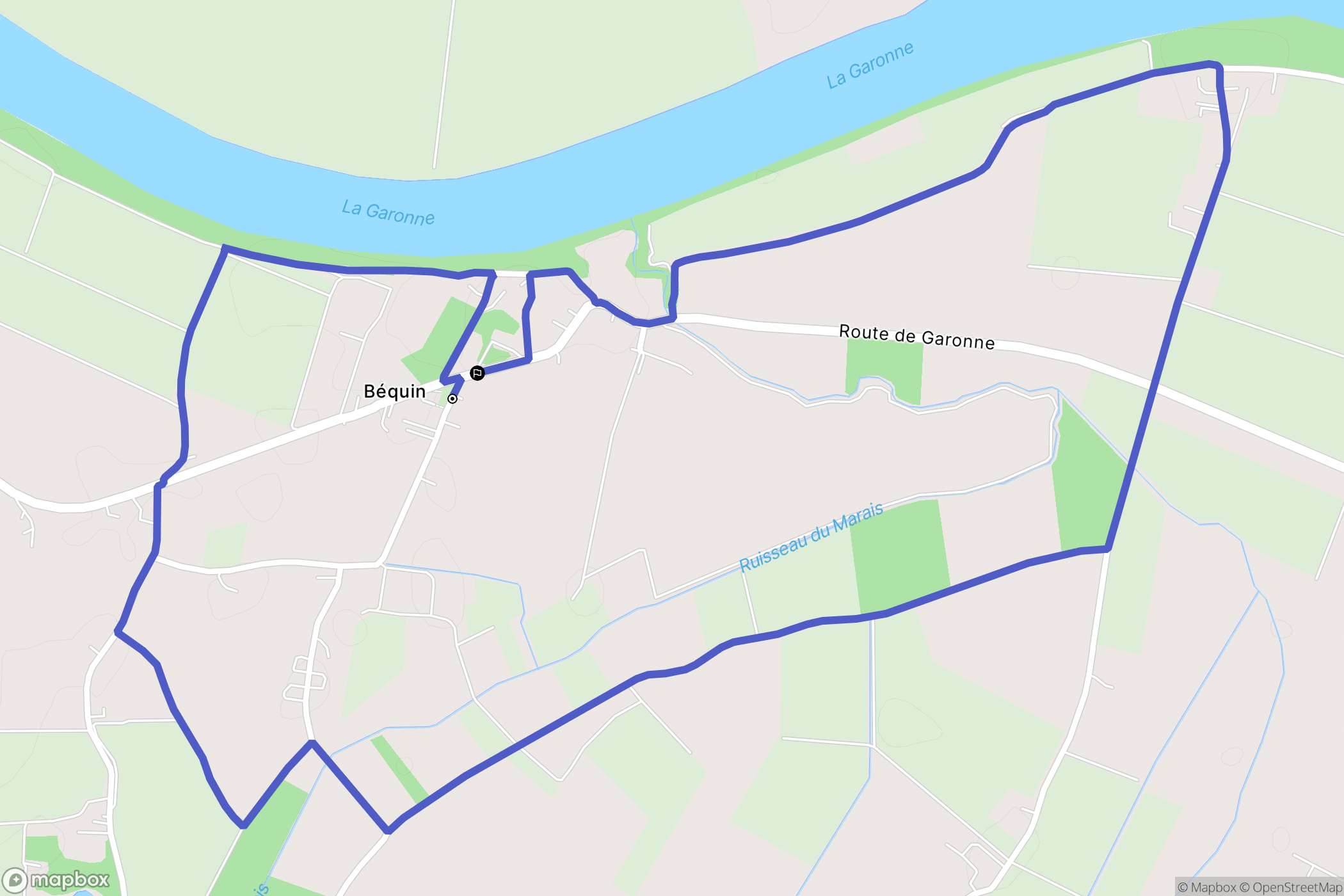 Sérignac-sur-Garonne : carte du parcours de randonnée - France