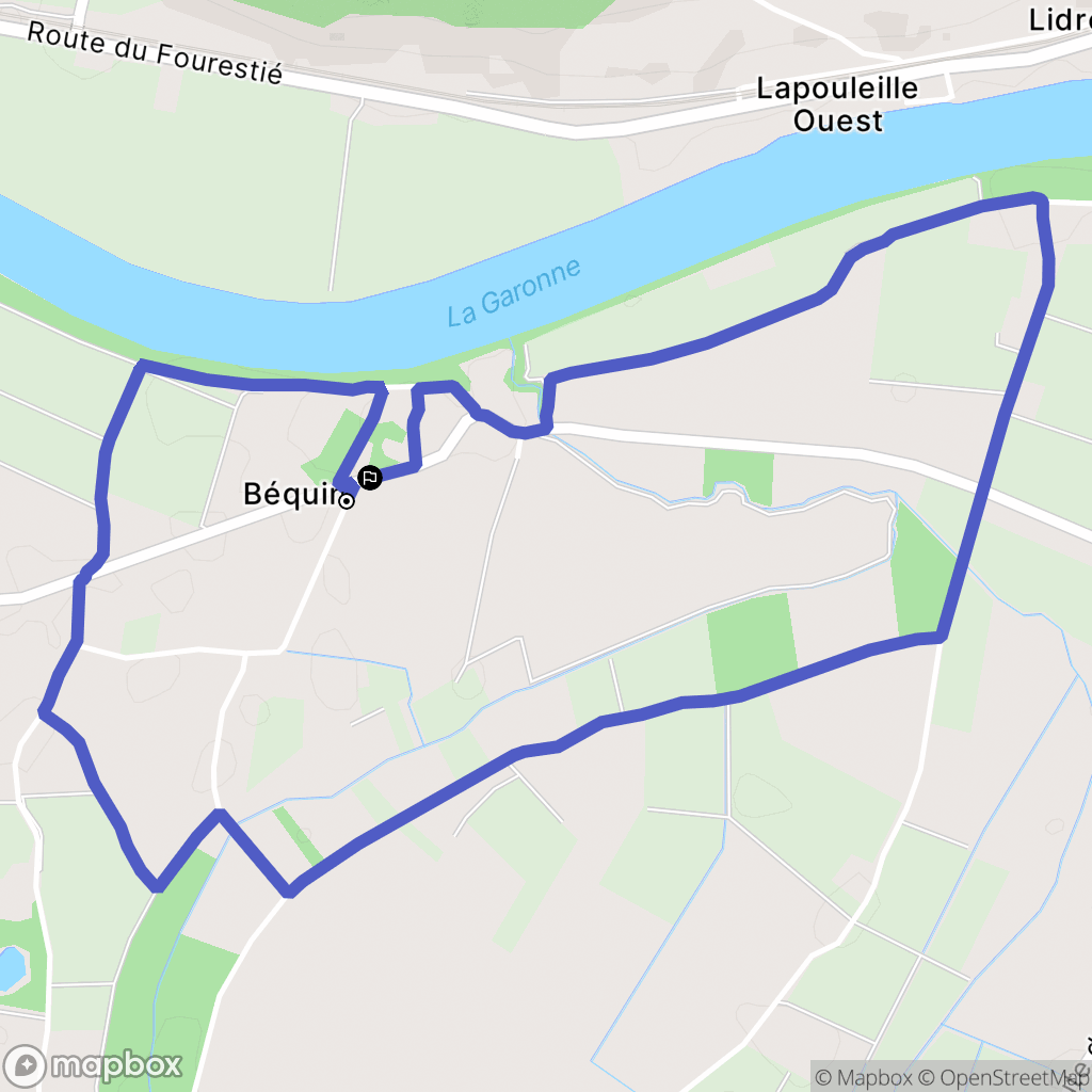 Sérignac-sur-Garonne : carte du parcours de randonnée - France