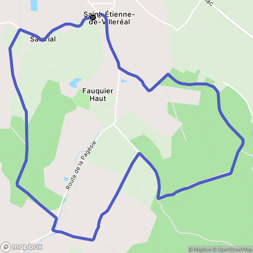 Saint-Etienne-de-Villeréal : carte du parcours de randonnée - France