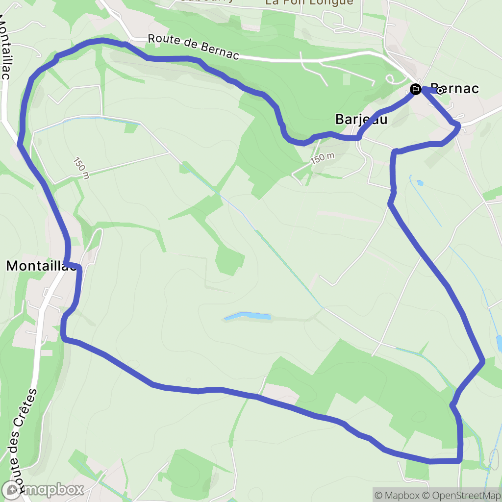 Montaillac : carte du parcours de randonnée - France