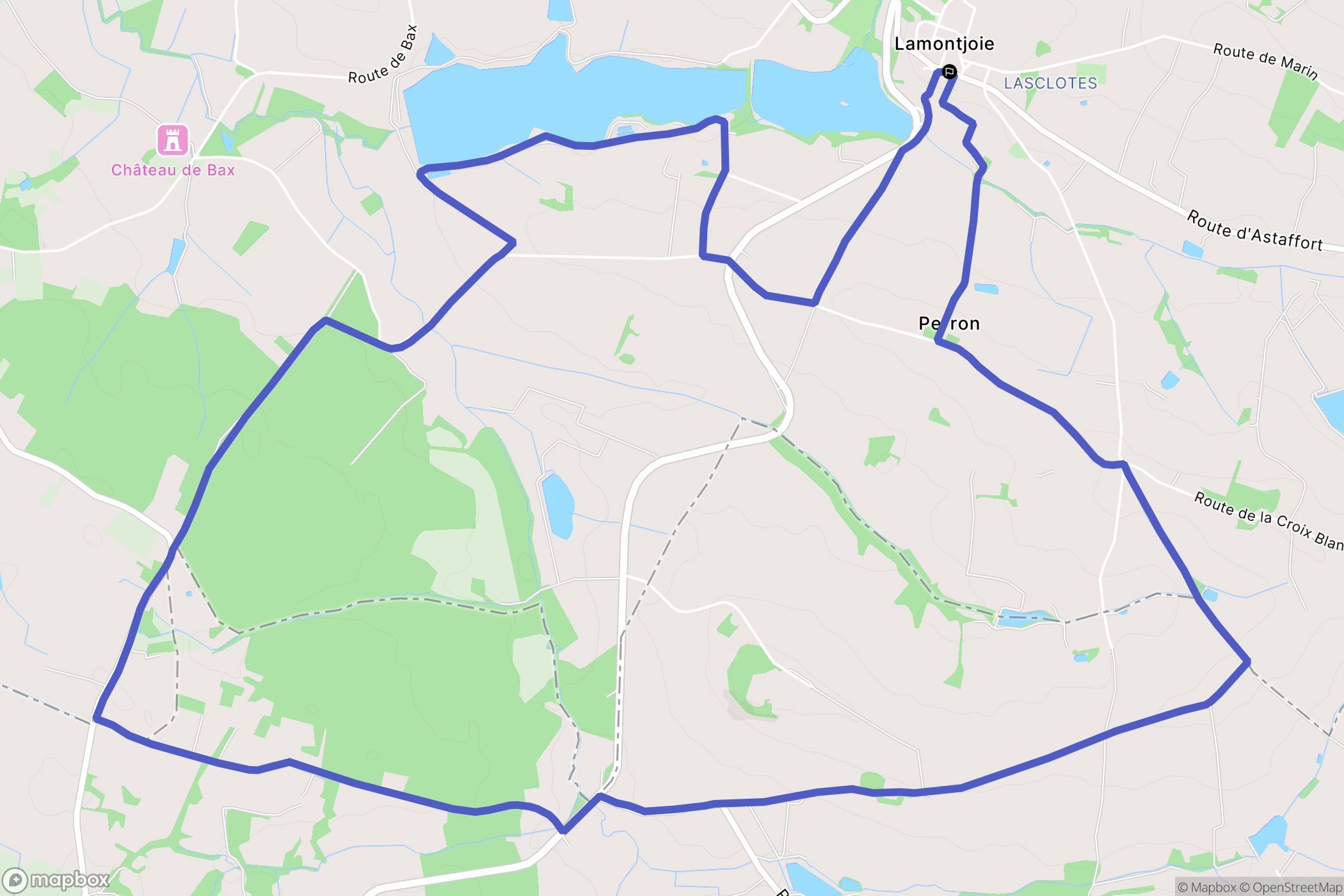 Lamontjoie : carte du parcours de randonnée - France