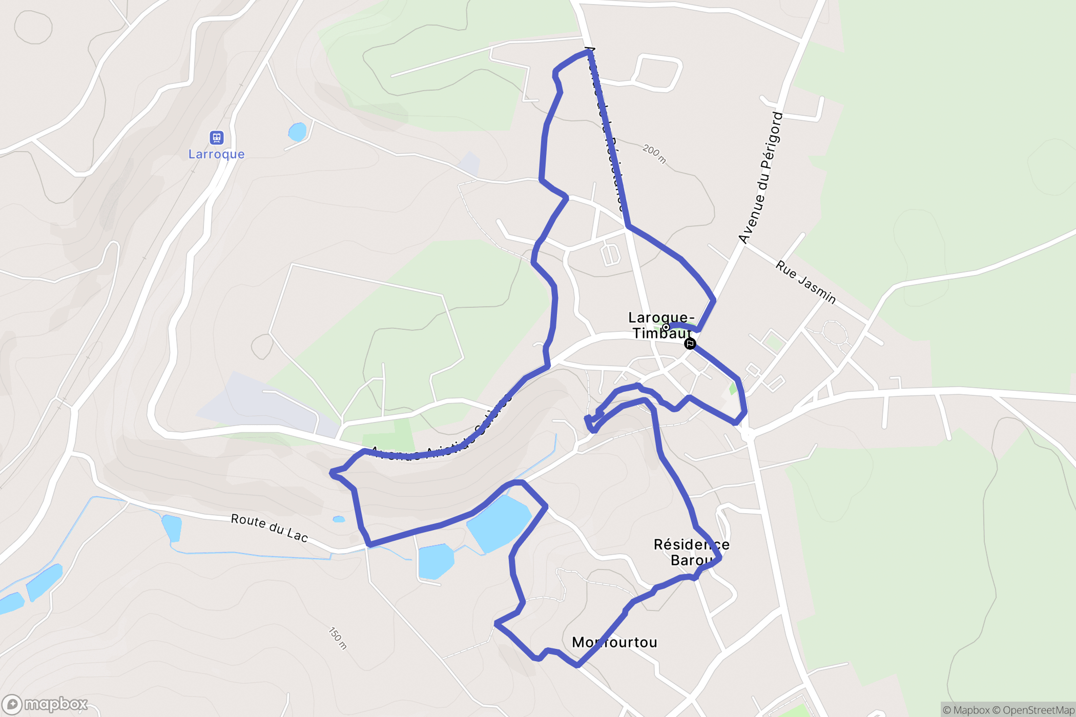 Laroque-Timbaut : carte du parcours de randonnée - France