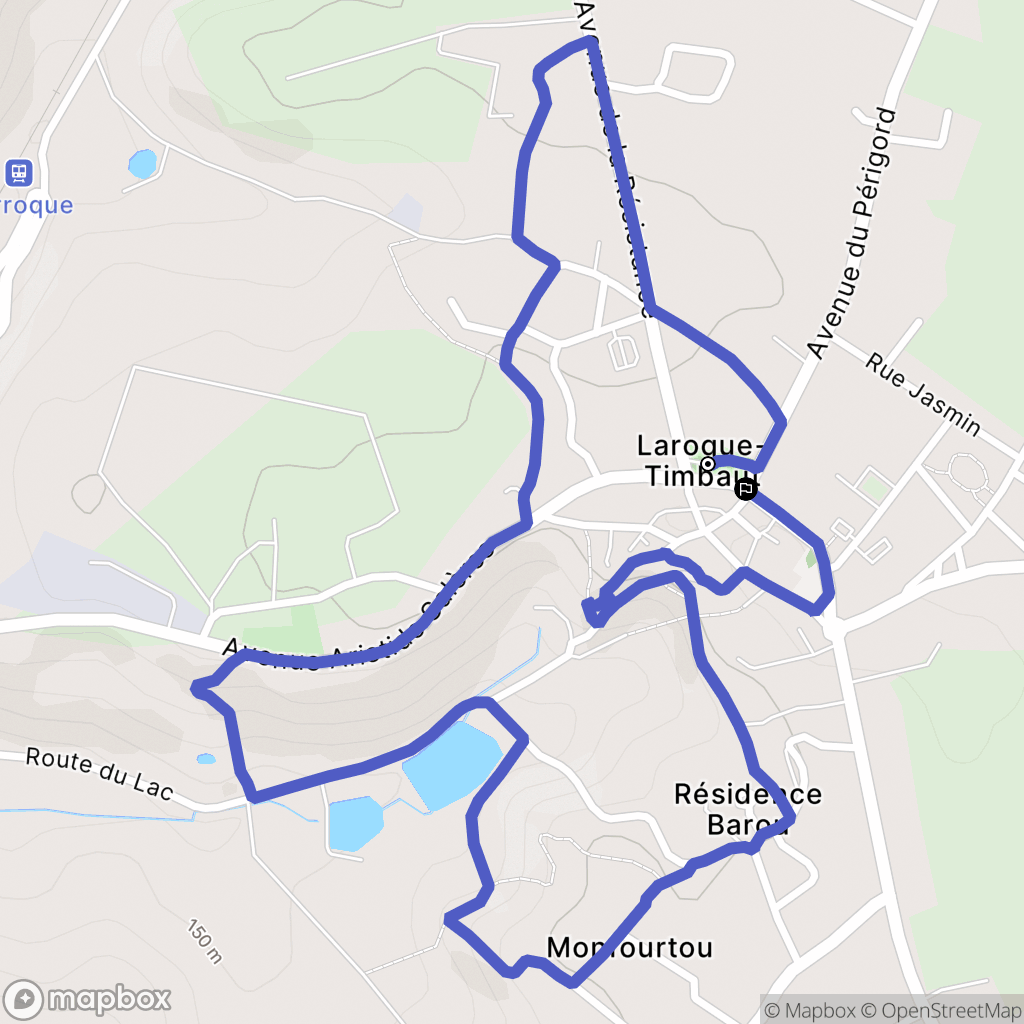 Laroque-Timbaut : carte du parcours de randonnée - France