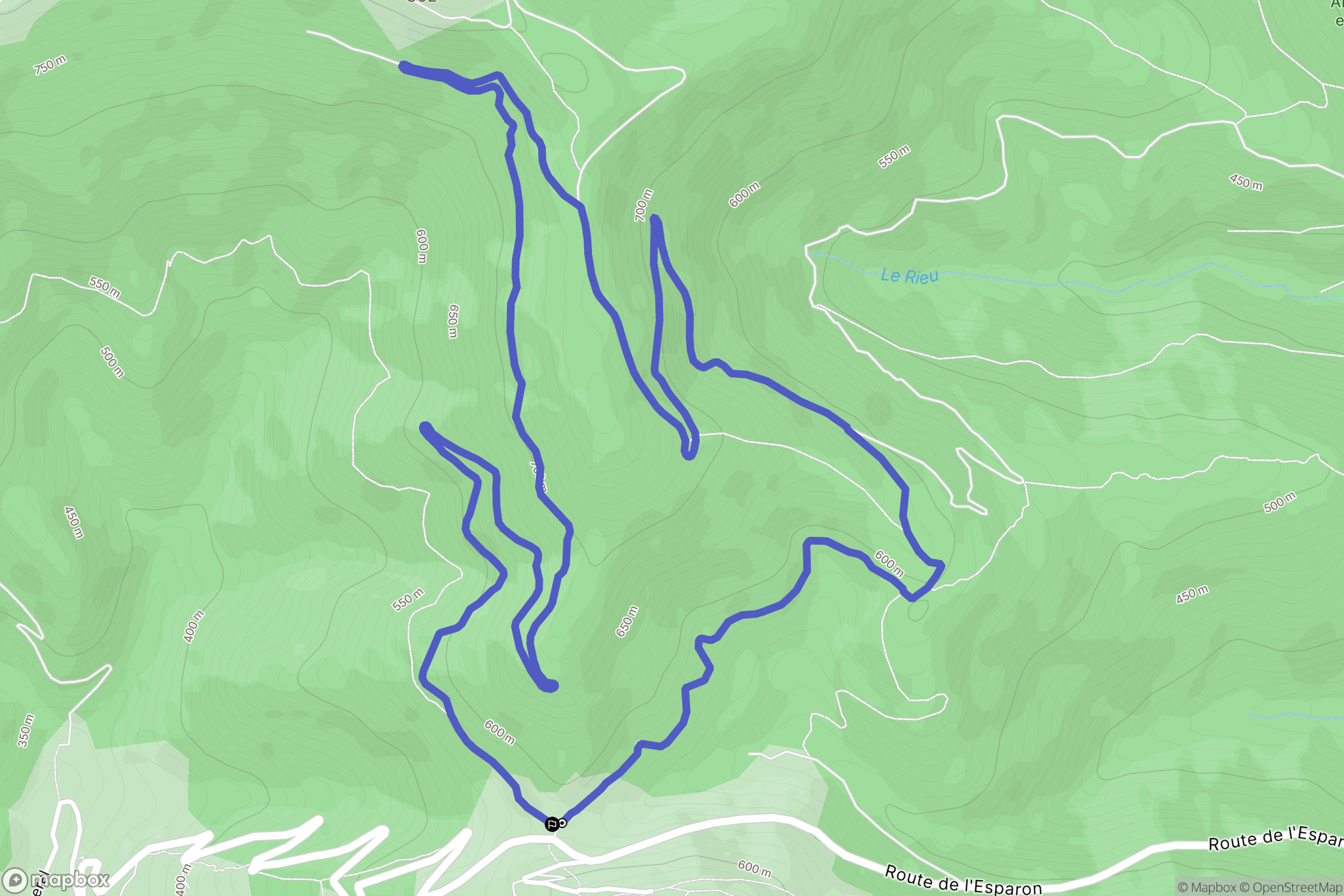 Bez-et-Esparon : carte du parcours de randonnée - France