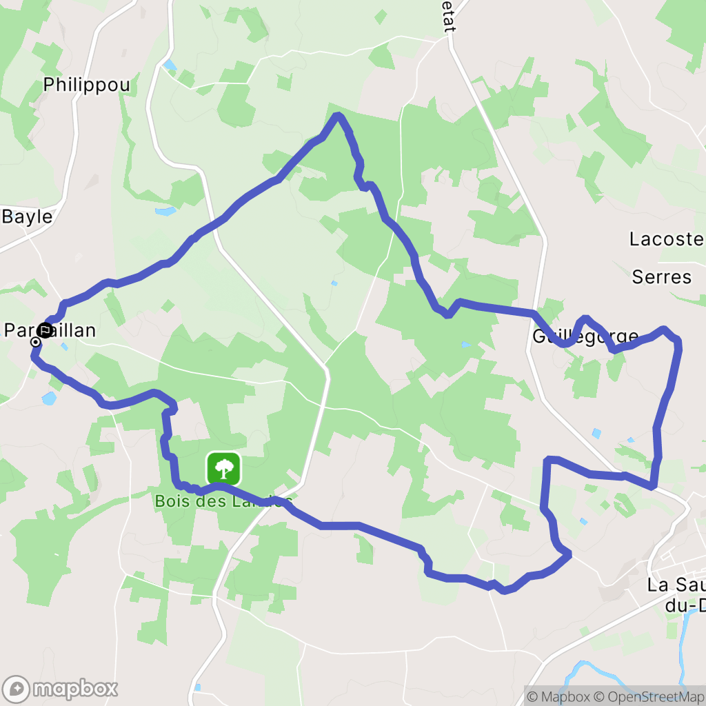 Pardaillan : carte du parcours de randonnée - France