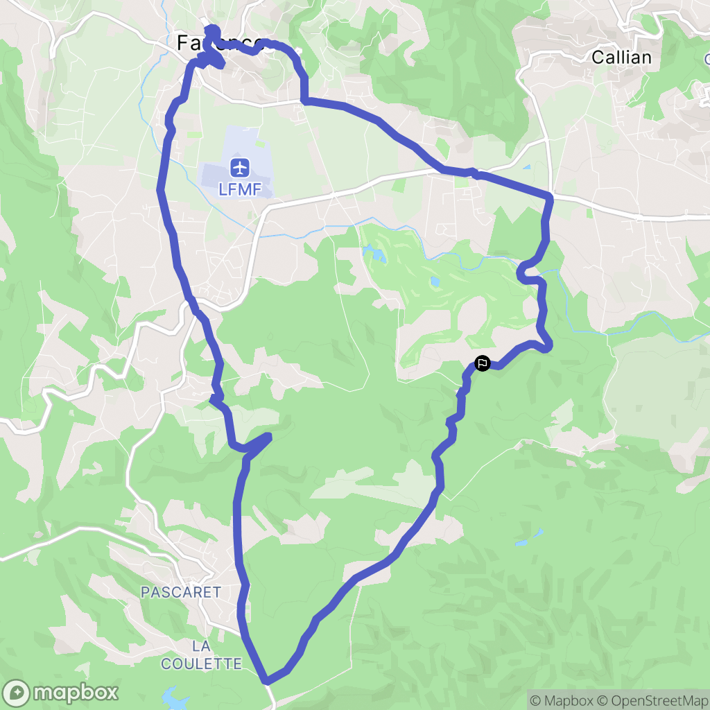 Tourrettes : carte du parcours de randonnée - France