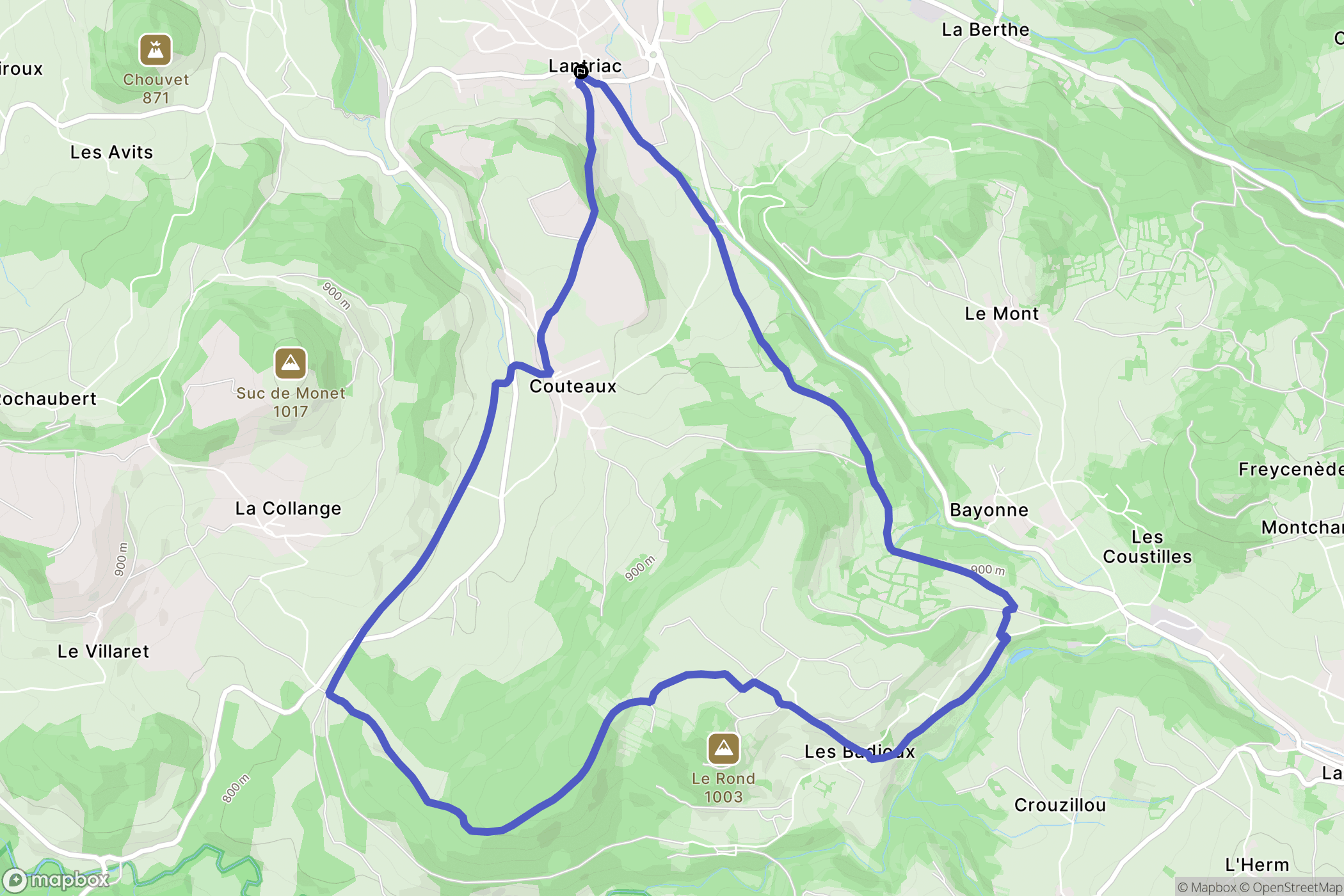 Lantriac: routekaart voor buitenactiviteiten - France