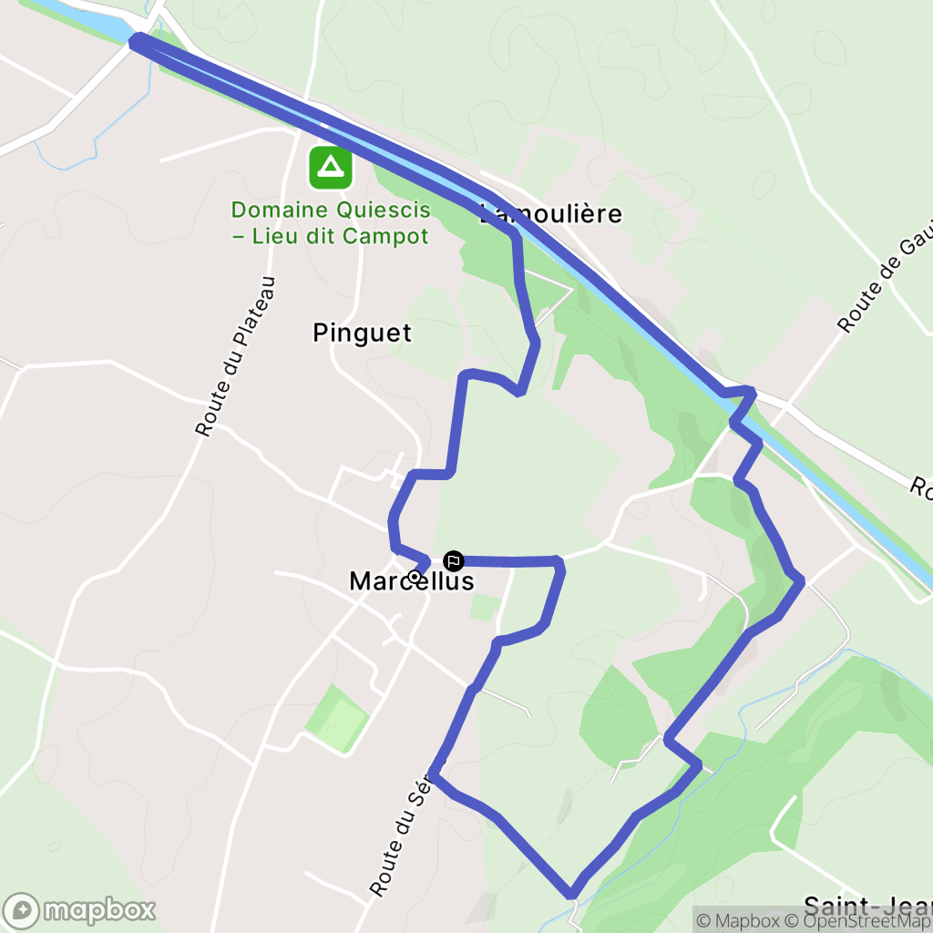 Marcellus : carte du parcours de randonnée - France