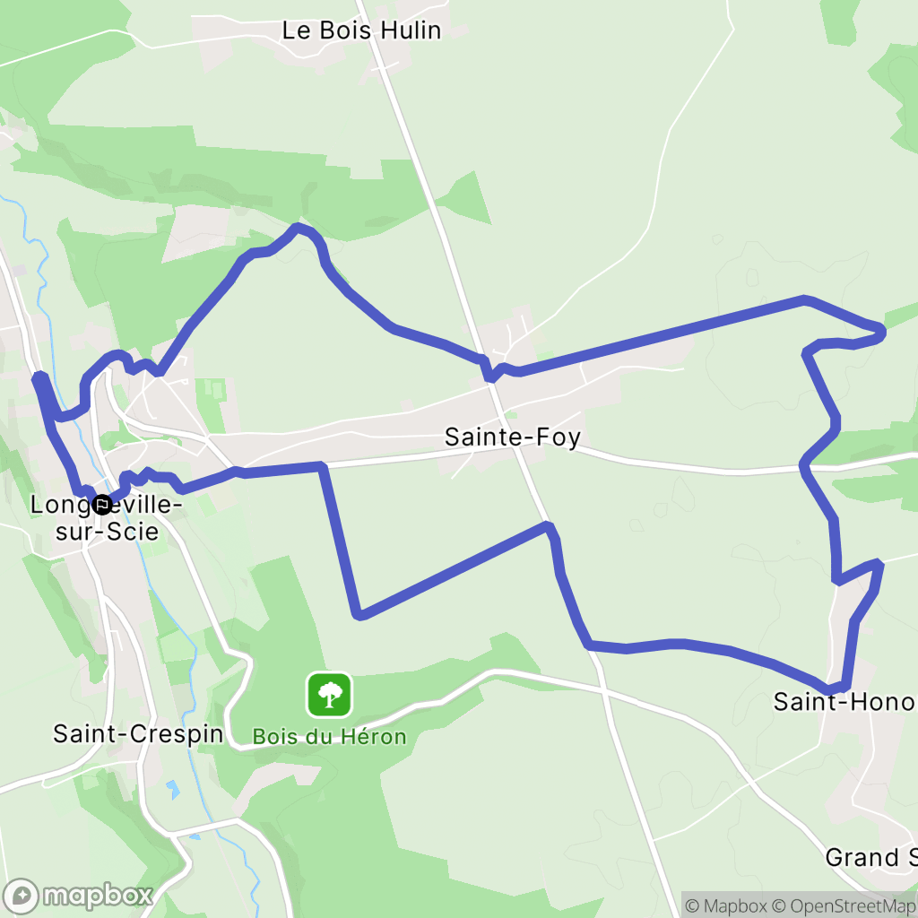 Longueville-sur-Scie : carte du parcours de randonnée - France