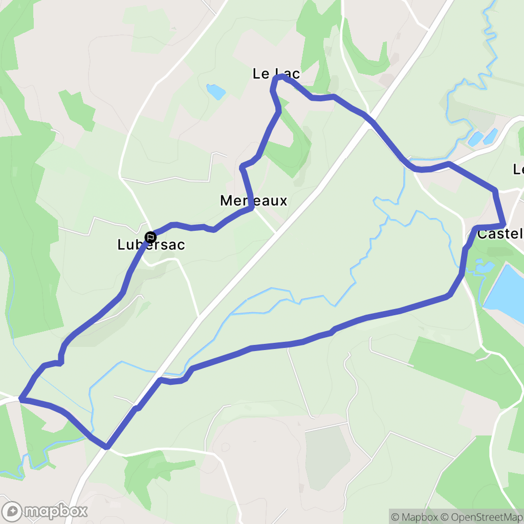 Saint-Sernin-de-Duras, Lubersac : carte du parcours de randonnée - France