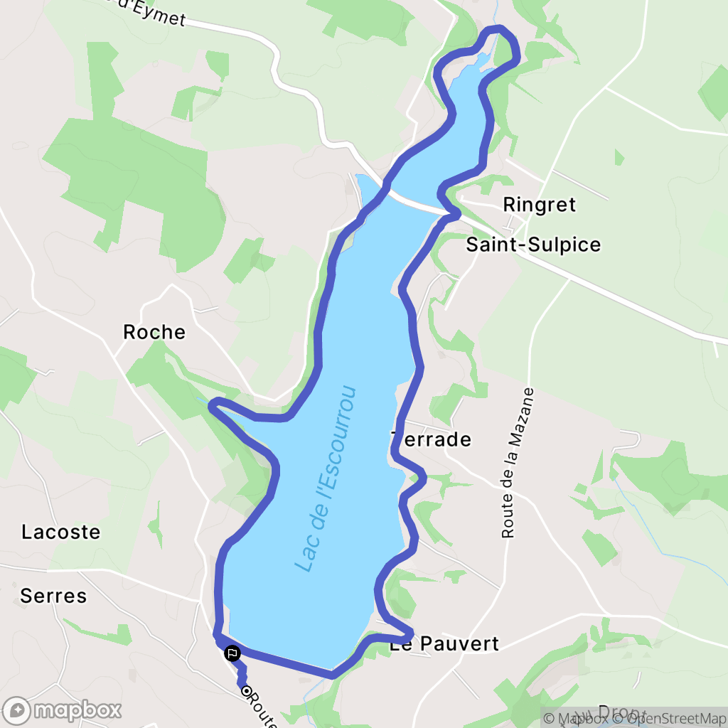 Soumensac : carte du parcours de randonnée - France