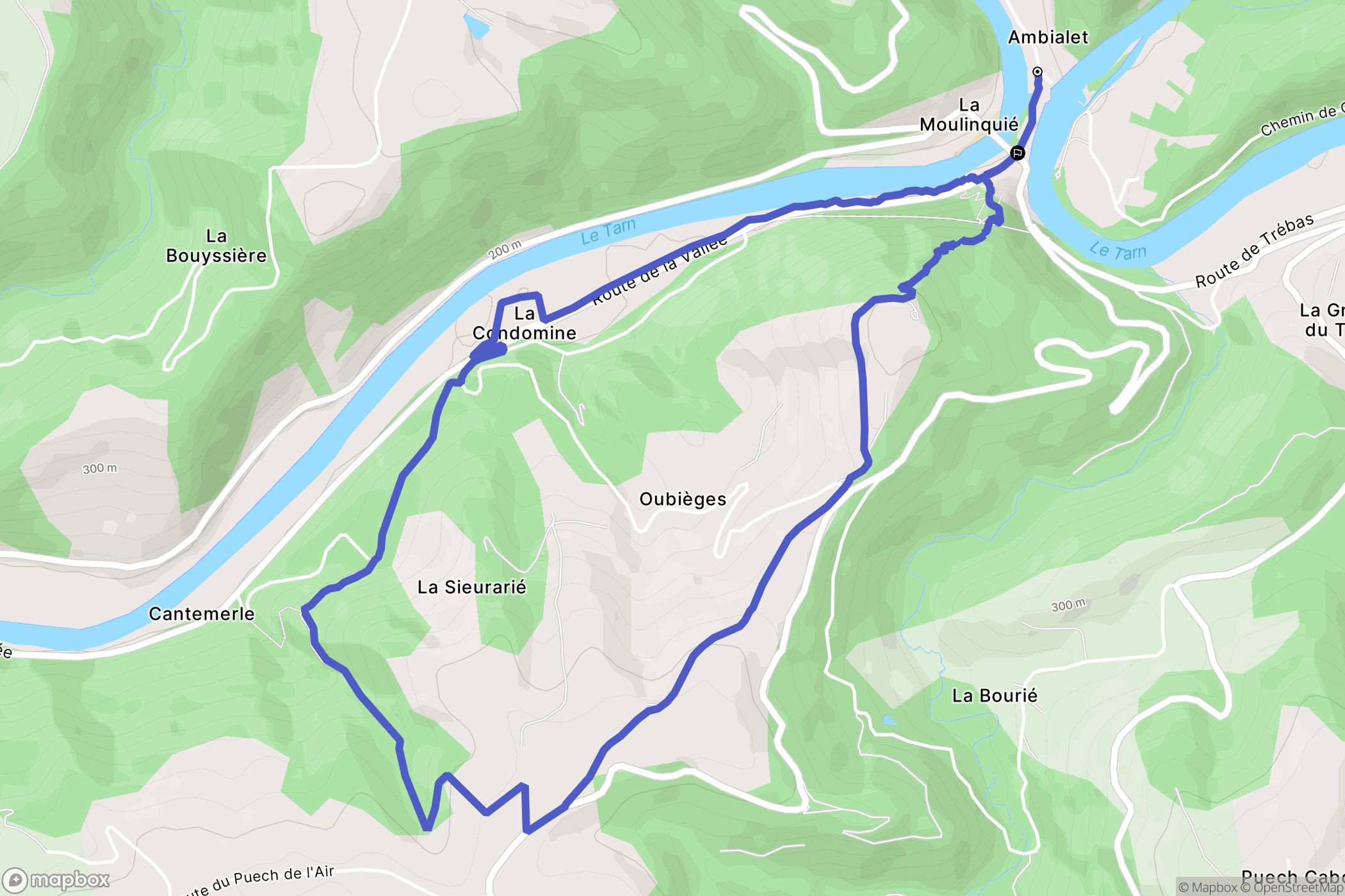 Ambialet : carte du parcours de randonnée - France