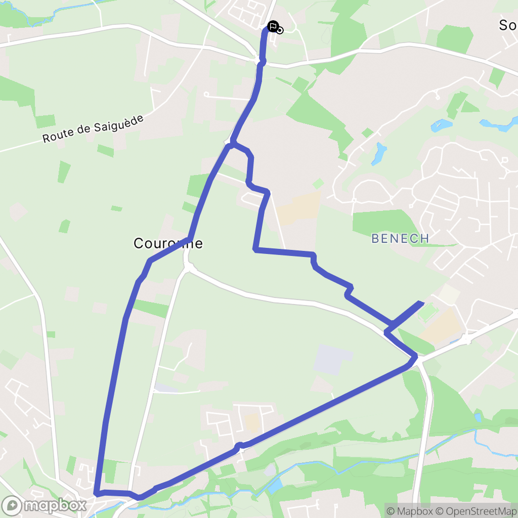 Fontenilles : carte du parcours de randonnée - France