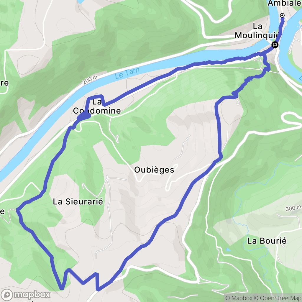 Ambialet : carte du parcours de randonnée - France