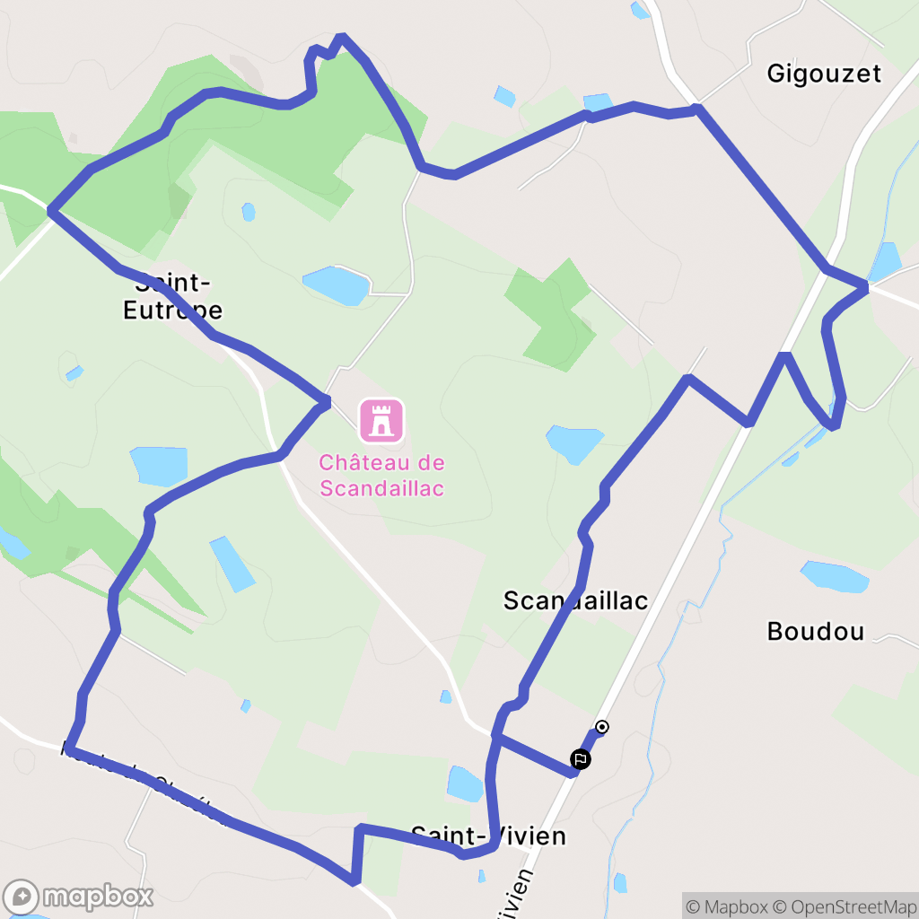 Saint-Vivien : carte du parcours de randonnée - France