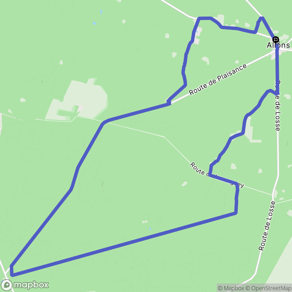Allons : carte du parcours de randonnée - France