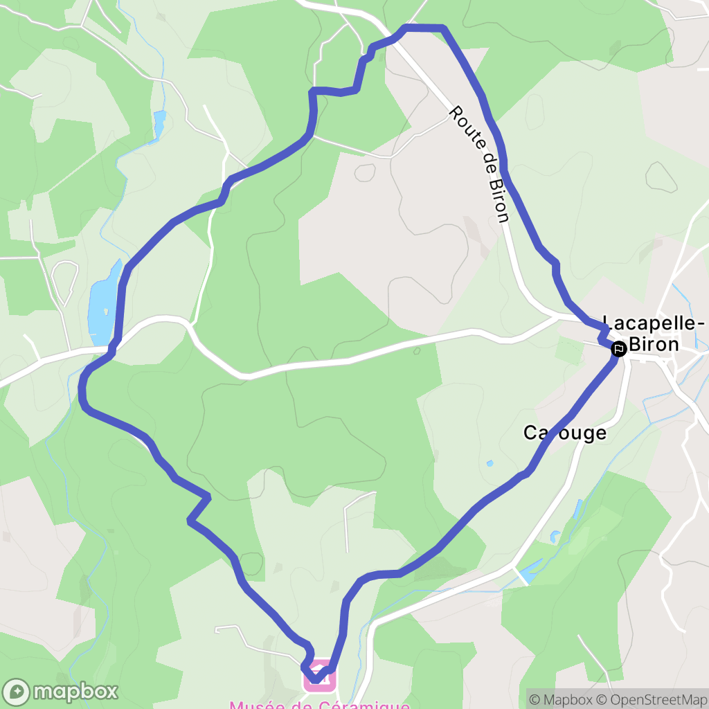 Lacapelle-Biron : carte du parcours de randonnée - France
