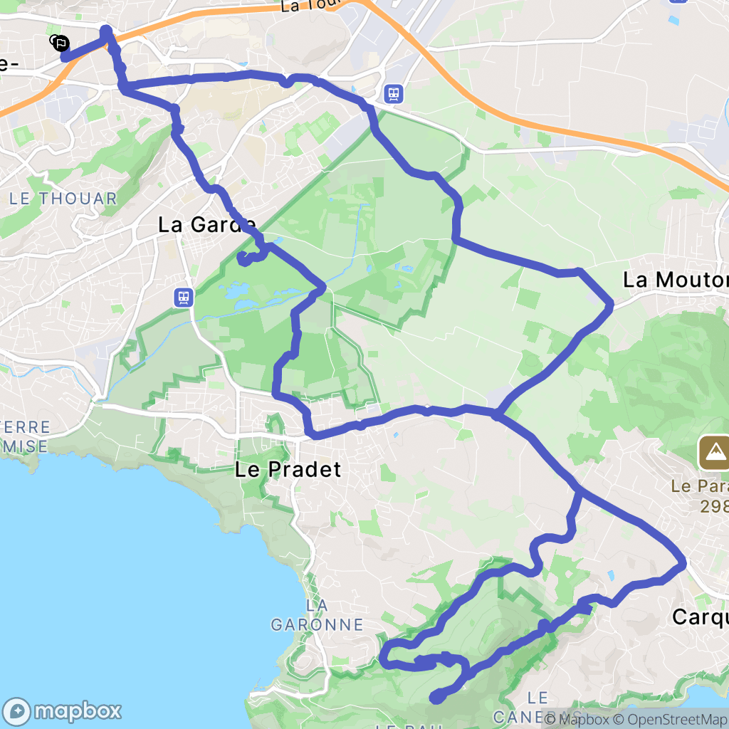 La Valette-du-Var : carte du parcours de randonnée - France