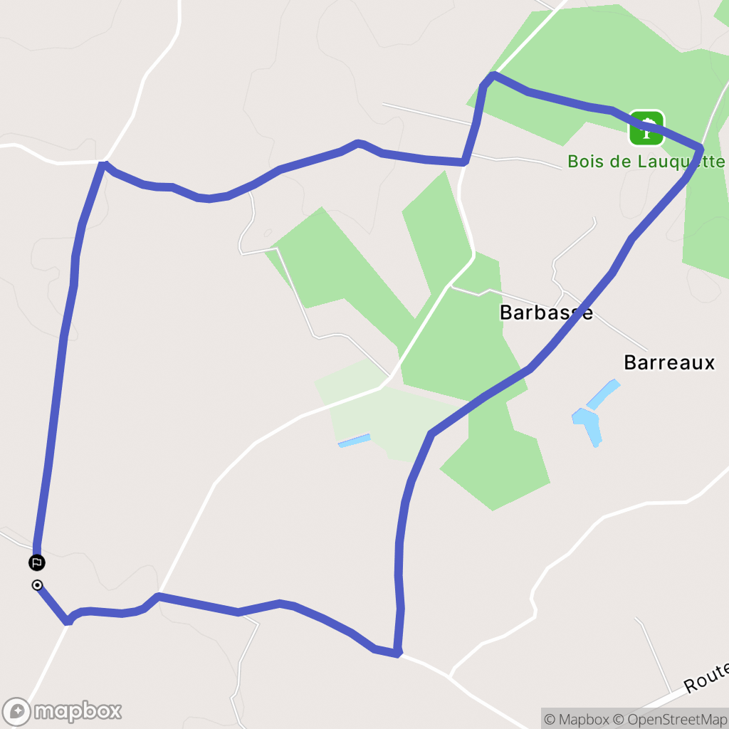 Lauzun : carte du parcours de randonnée - France