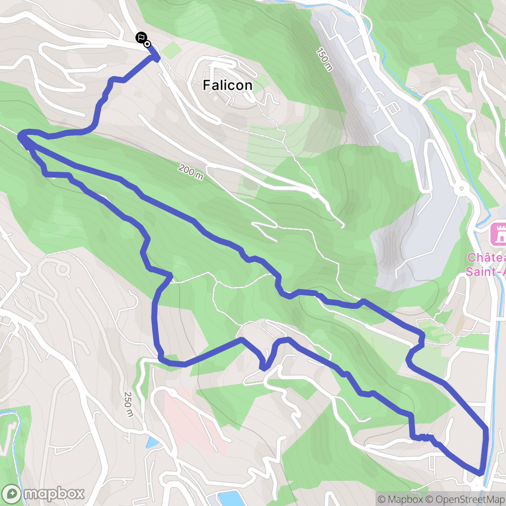 Falicon : carte du parcours de randonnée - France