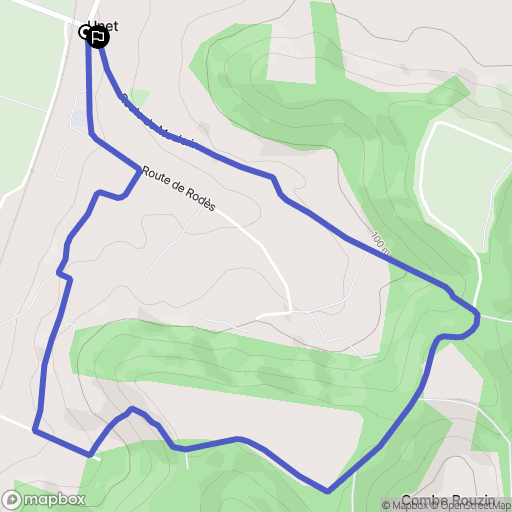 Unet : carte du parcours de randonnée - France
