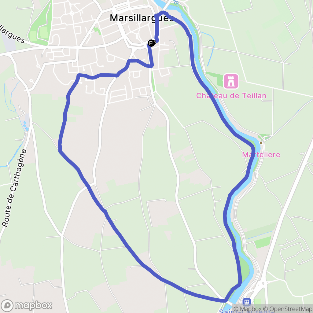 Marsillargues : carte du parcours de randonnée - France