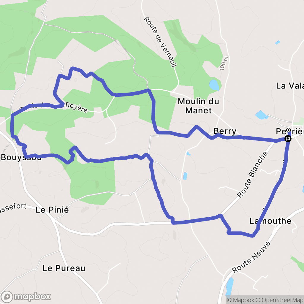 Peyrière : carte du parcours de randonnée - France