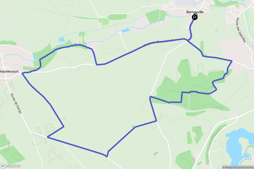Bernouville : carte du parcours de randonnée - France