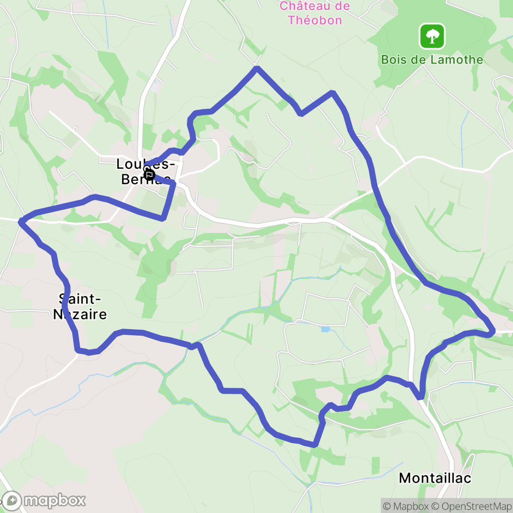 Loubès-Bernac : carte du parcours de randonnée - France