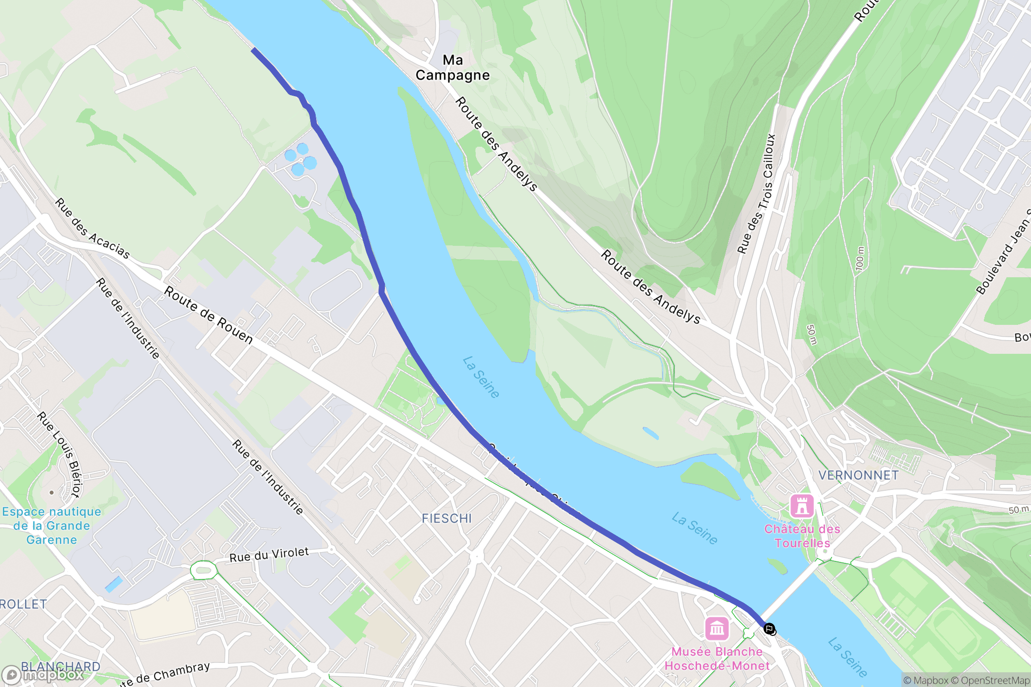 Vernon : carte du parcours de randonnée - France