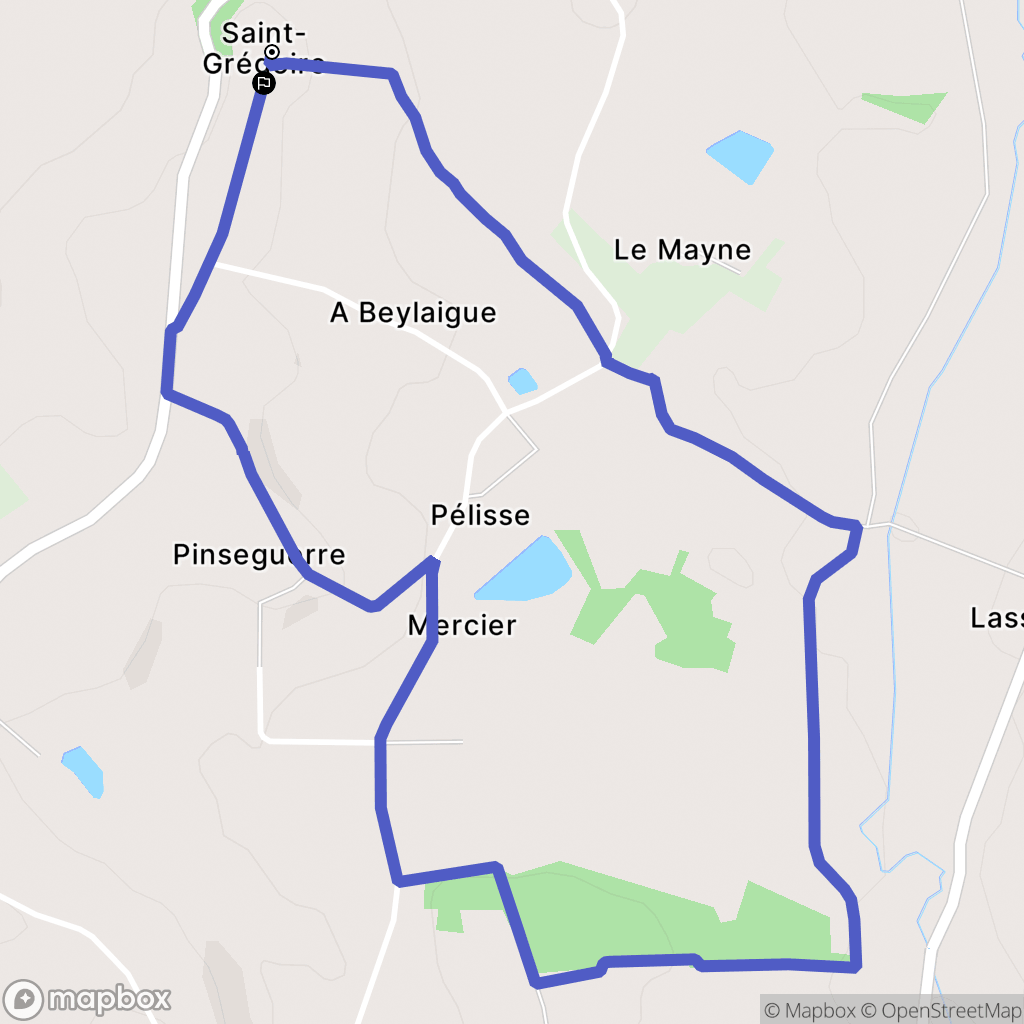 Saint-Grégoire : carte du parcours de randonnée - France