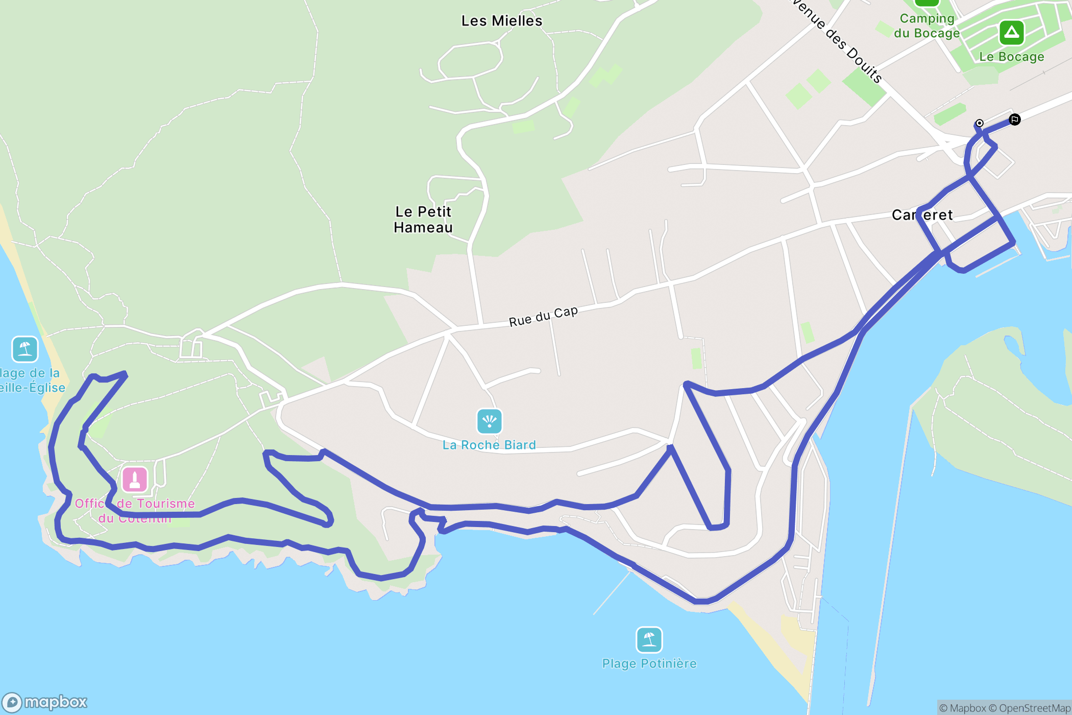 Barneville-Carteret : carte du parcours de randonnée - France