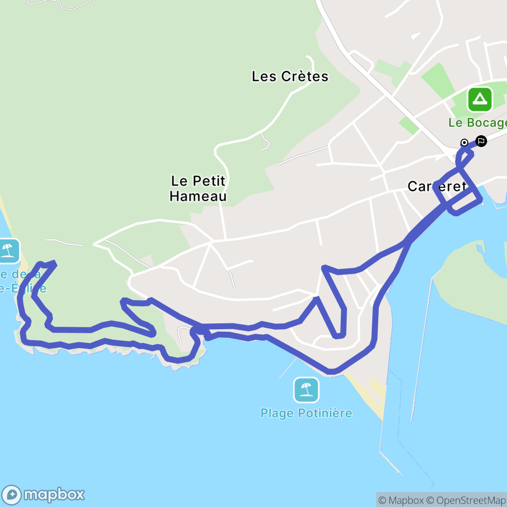 Barneville-Carteret : carte du parcours de randonnée - France