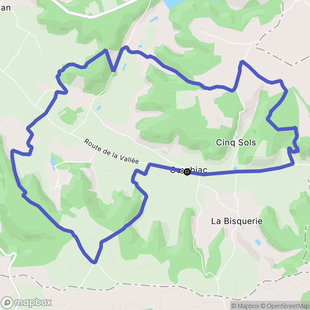 Courbiac : carte du parcours de randonnée - France