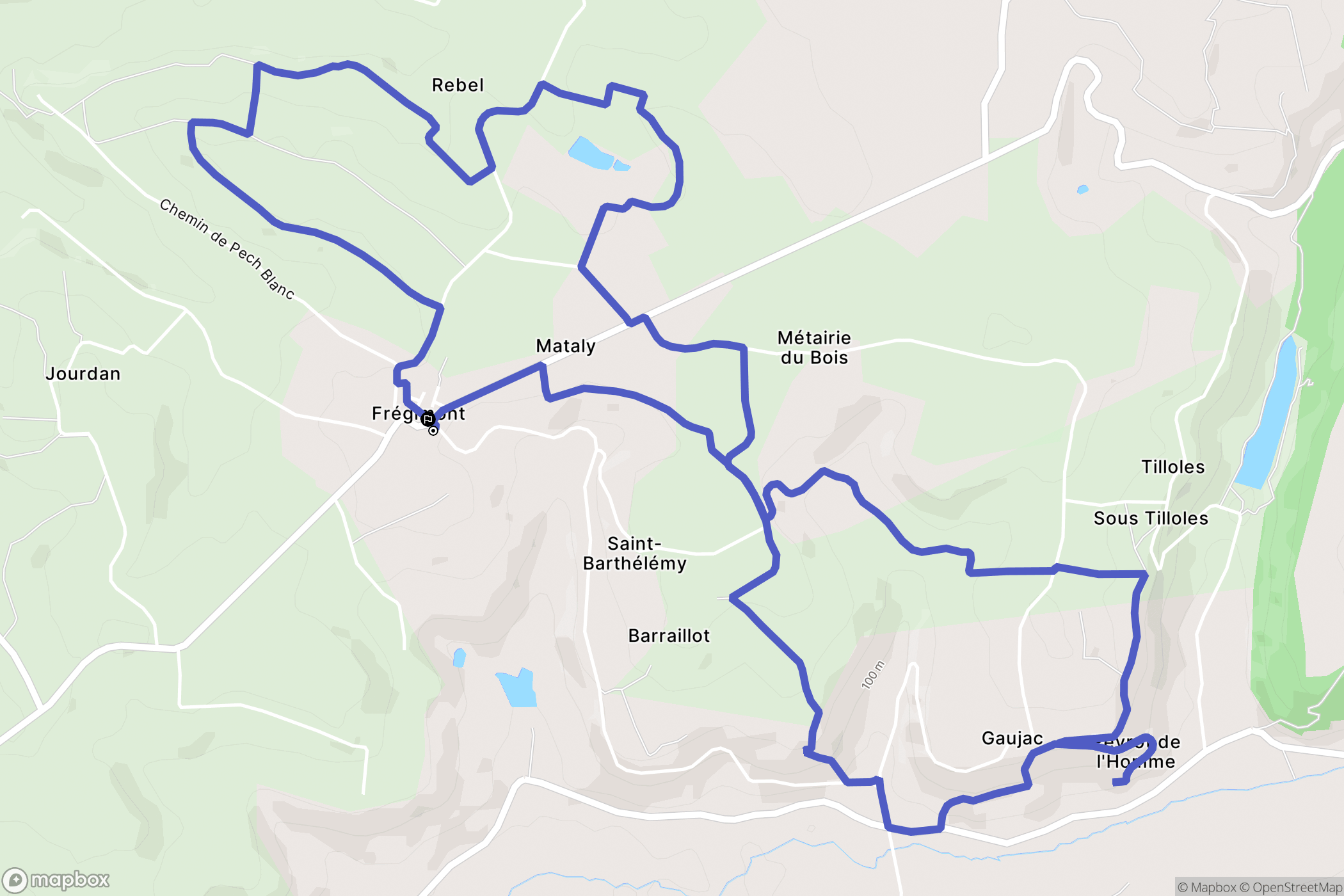 Frégimont : carte du parcours de randonnée - France