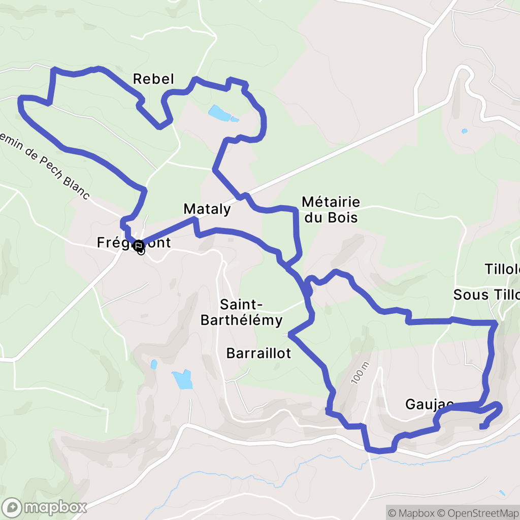 Frégimont : carte du parcours de randonnée - France